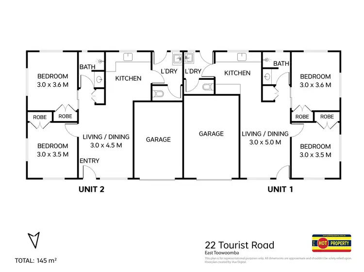 Floorplan of Homely semi-detached listing, 22 Tourist Road, East Toowoomba QLD 4350