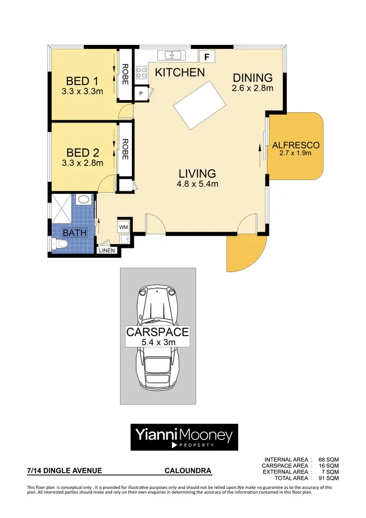 Floorplan of Homely unit listing, 7/14 Dingle Avenue, Caloundra QLD 4551