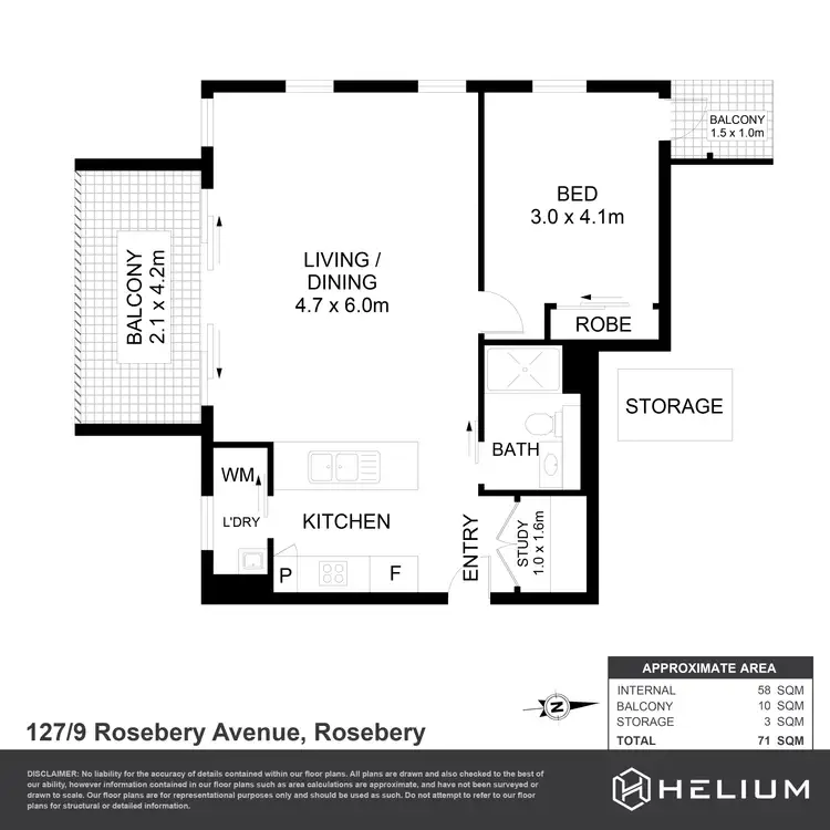 Floorplan of Homely apartment listing, 127/9 Rosebery Avenue, Rosebery NSW 2018