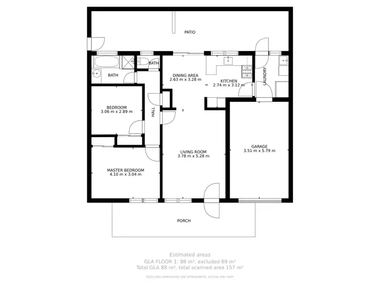 Floorplan of Homely unit listing, 1/22 McEwen Crescent, Wodonga VIC 3690
