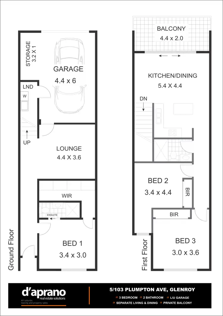 Floorplan of Homely townhouse listing, 5/103 Plumpton Avenue, Glenroy VIC 3046