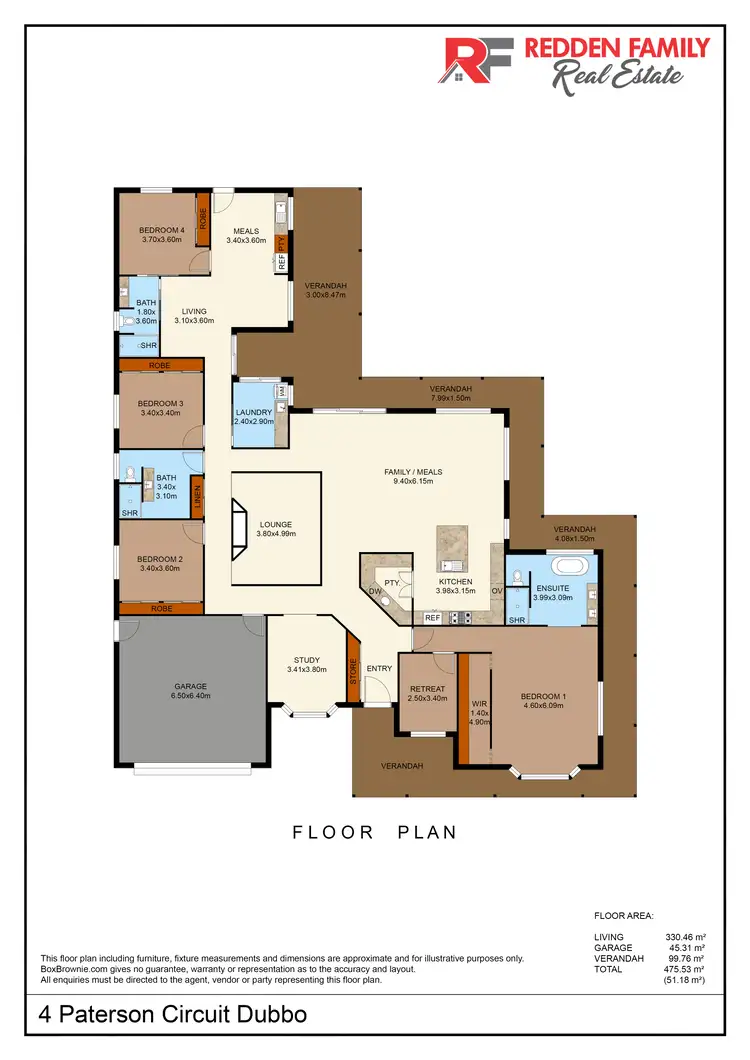 Floorplan of Homely house listing, 4 Paterson Circuit, Dubbo NSW 2830