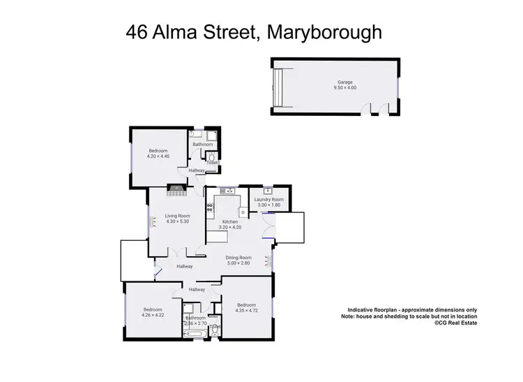 Floorplan of Homely house listing, 46 Alma Street, Maryborough VIC 3465