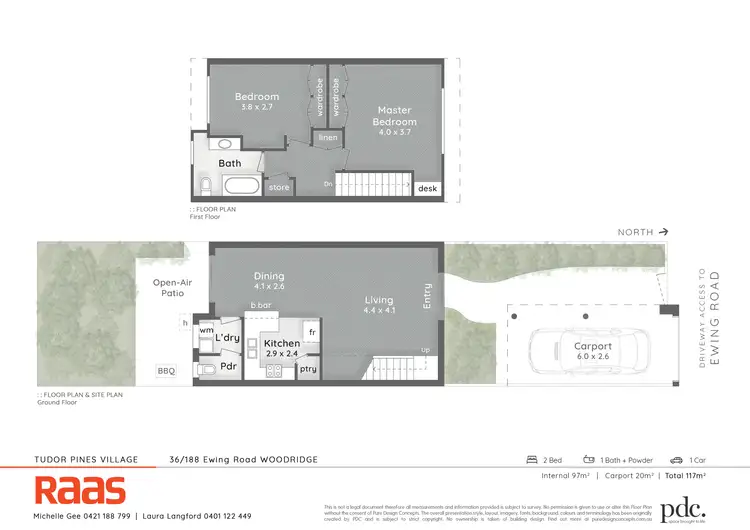 Floorplan of Homely townhouse listing, 36/188 Ewing Road, Woodridge QLD 4114