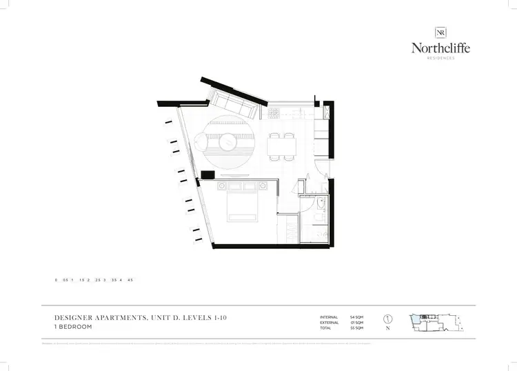 Floorplan of Homely apartment listing, 504/3 Northcliffe Terrace, Surfers Paradise QLD 4217