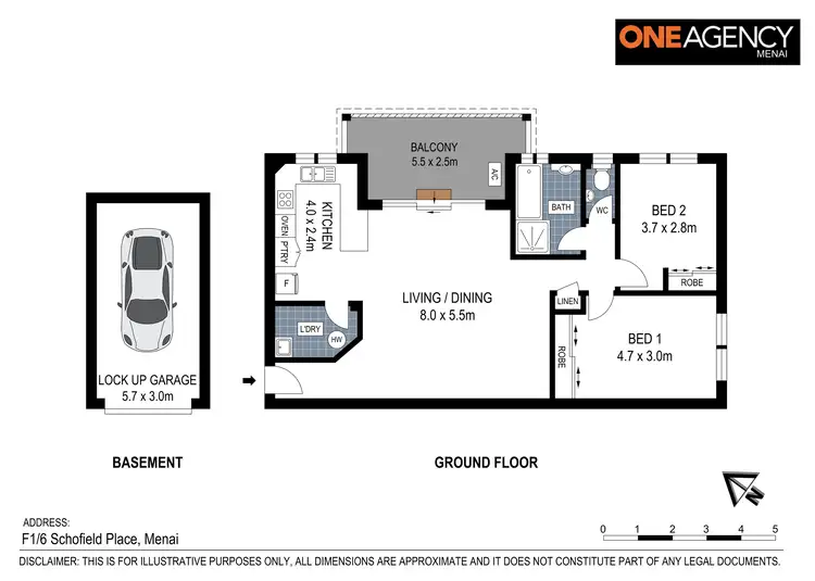 Floorplan of Homely unit listing, 1F/6 Schofield Place, Menai NSW 2234