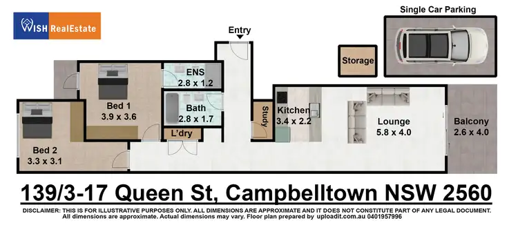 Floorplan of Homely apartment listing, 139/3 Queen Street, Campbelltown NSW 2560