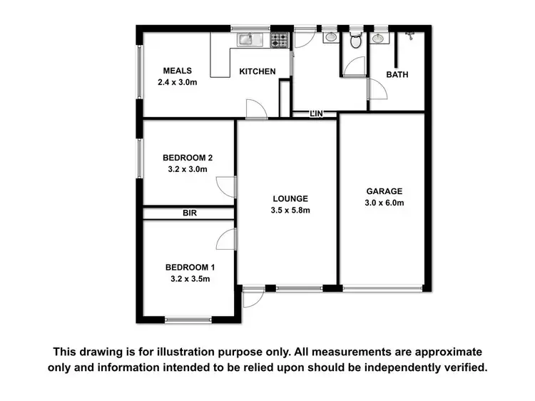 Floorplan of Homely unit listing, 1/9 Millard Street, Mount Gambier SA 5290