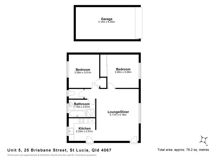 Floorplan of Homely unit listing, 5/25 BRISBANE STREET, St Lucia QLD 4067