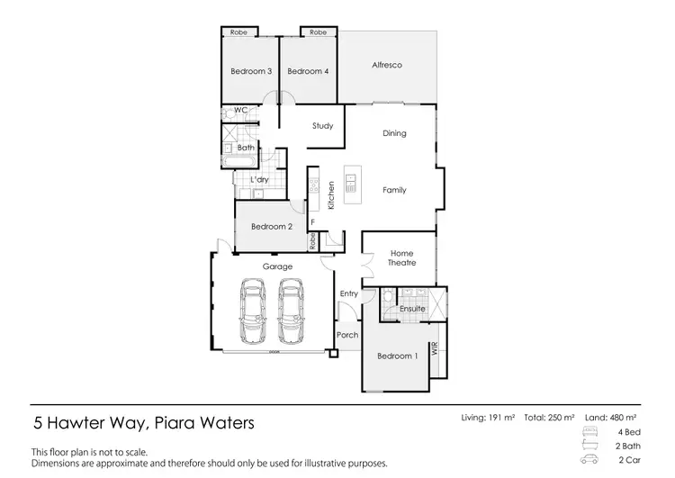 Floorplan of Homely house listing, 5 Hawter Way, Piara Waters WA 6112