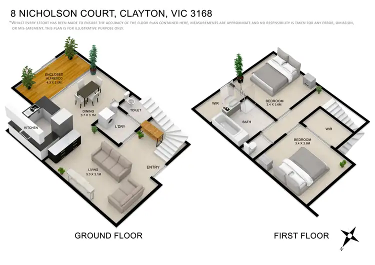 Floorplan of Homely townhouse listing, 8 Nicholson Court, Clayton VIC 3168