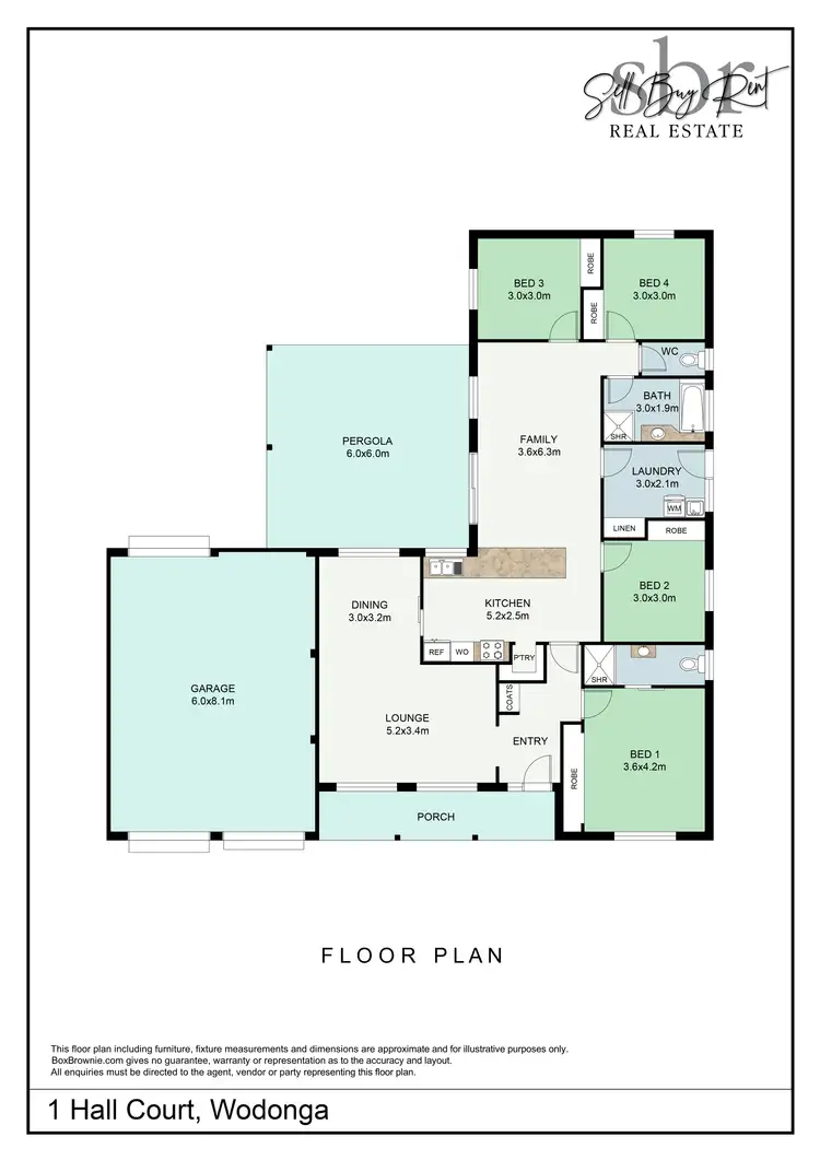 Floorplan of Homely house listing, 1 HALL COURT, Wodonga VIC 3690