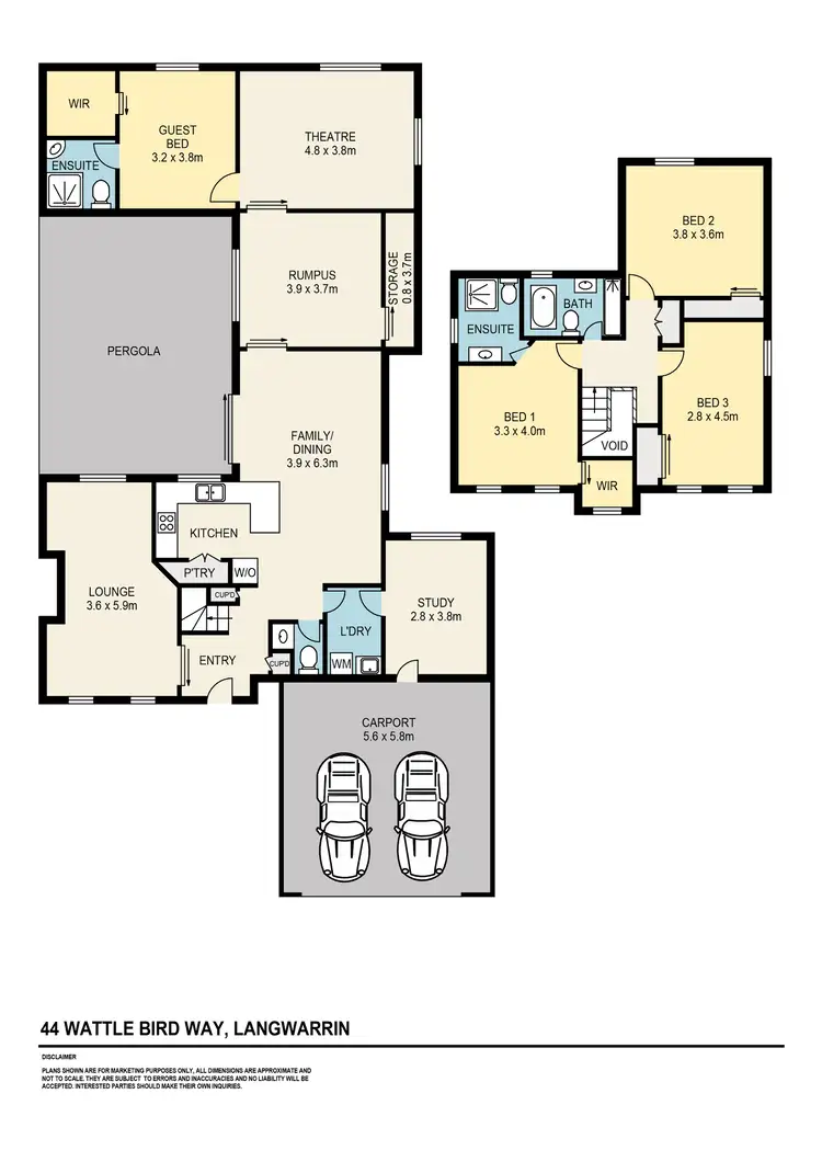 Floorplan of Homely house listing, 44 Wattle Bird Way, Langwarrin VIC 3910