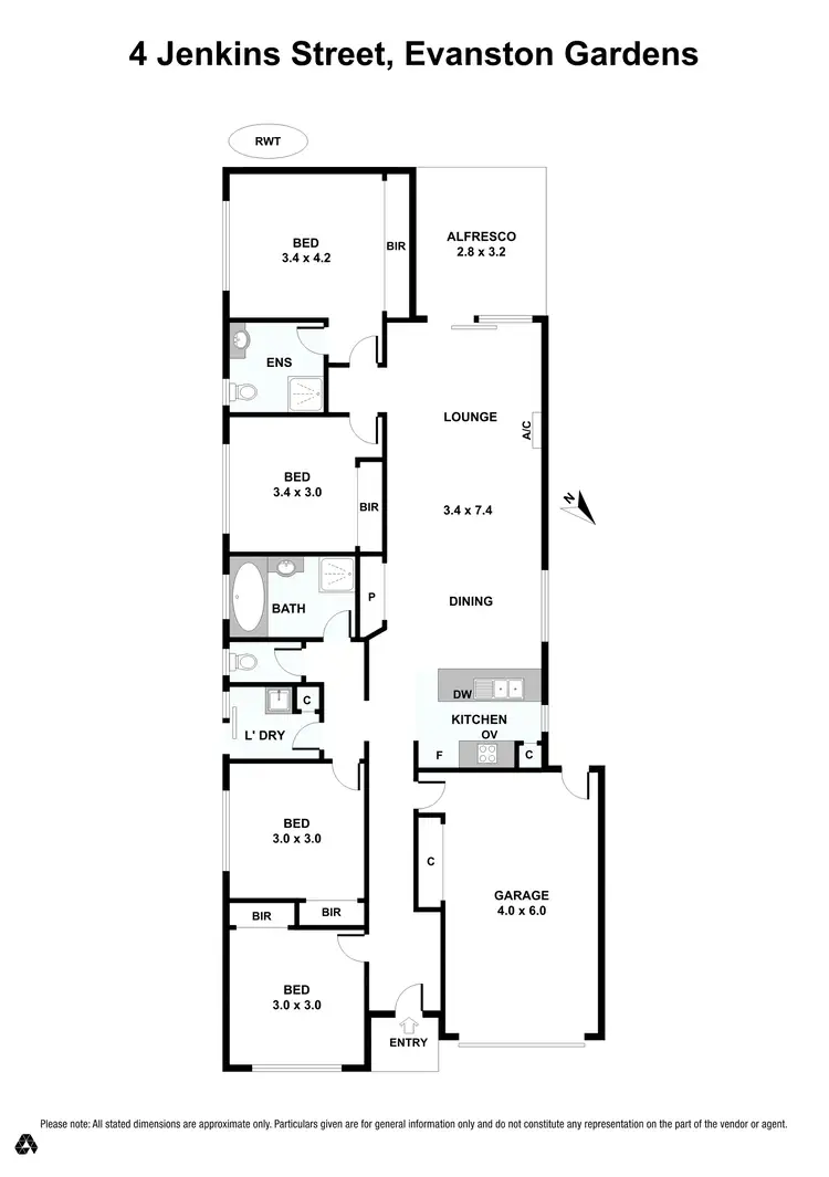 Floorplan of Homely house listing, 4 Jenkins Street, Evanston Gardens SA 5116