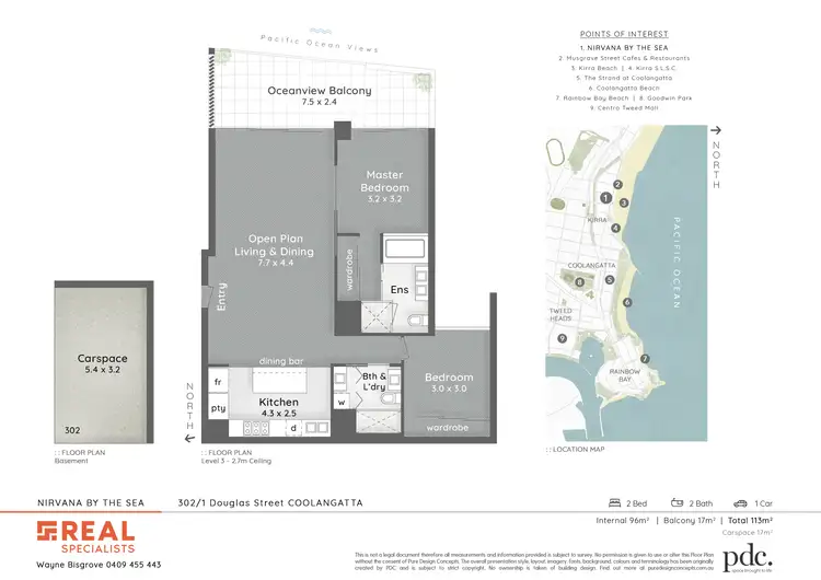 Floorplan of Homely unit listing, 302/1 Douglas Street, Coolangatta QLD 4225