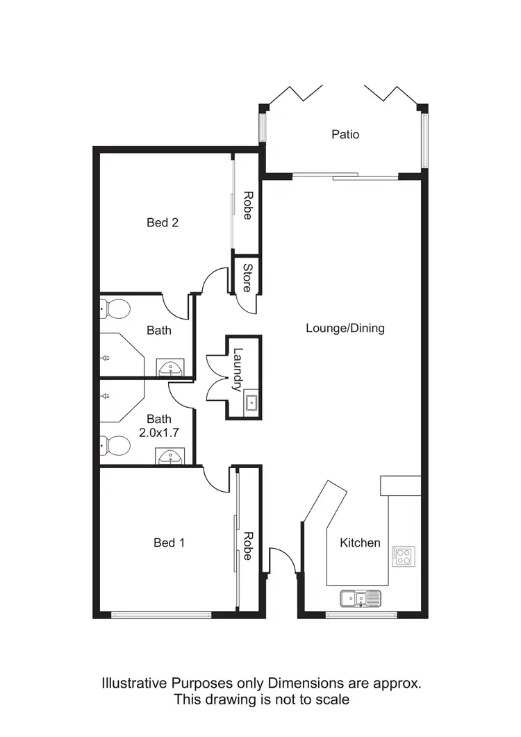 Floorplan of Homely apartment listing, 213/2-8 Rigg Street, Woree QLD 4868
