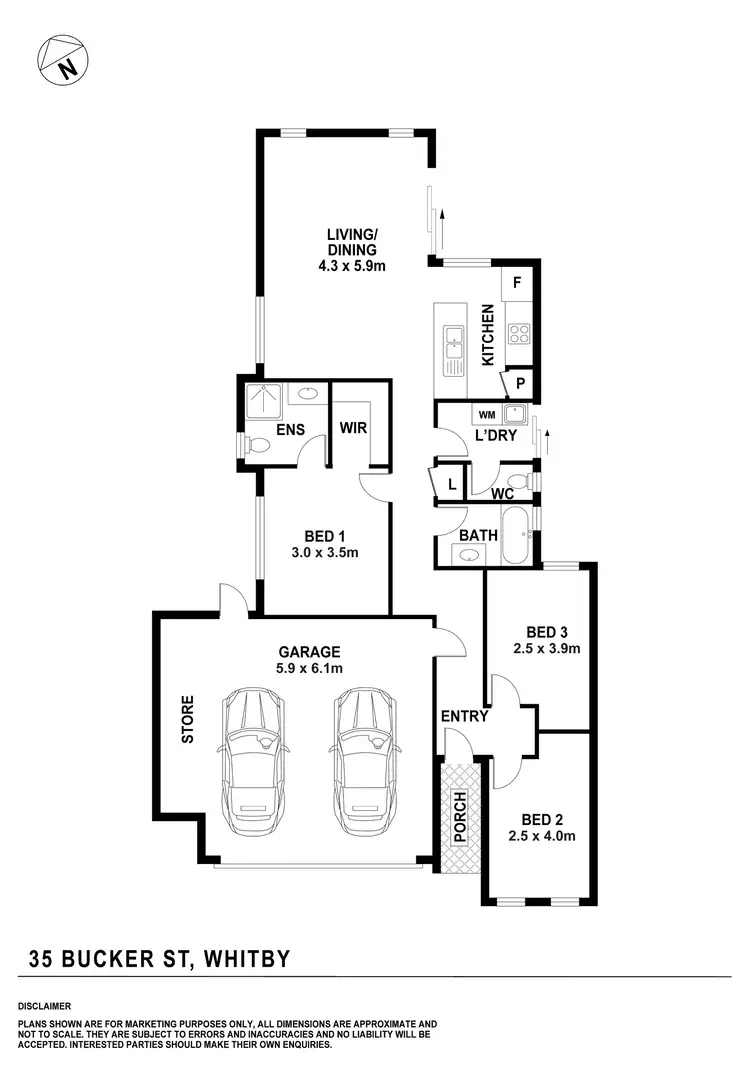 Floorplan of Homely house listing, 35 BUCKER STREET, Whitby WA 6123
