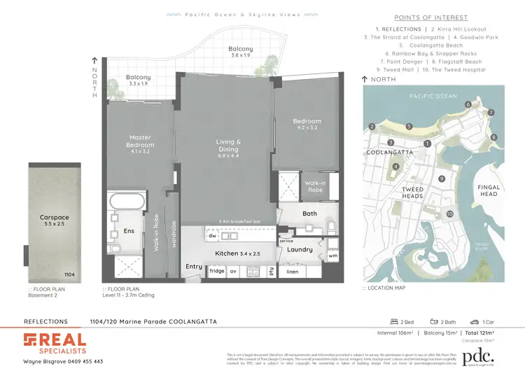 Floorplan of Homely unit listing, 1104/120 Marine Parade 'Reflections On The Sea', Coolangatta QLD 4225