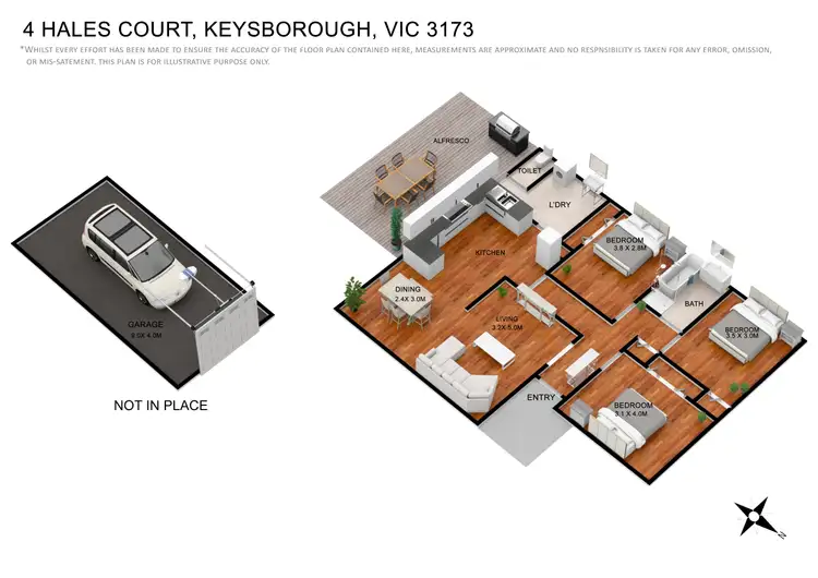 Floorplan of Homely house listing, 4 Hales Court, Keysborough VIC 3173