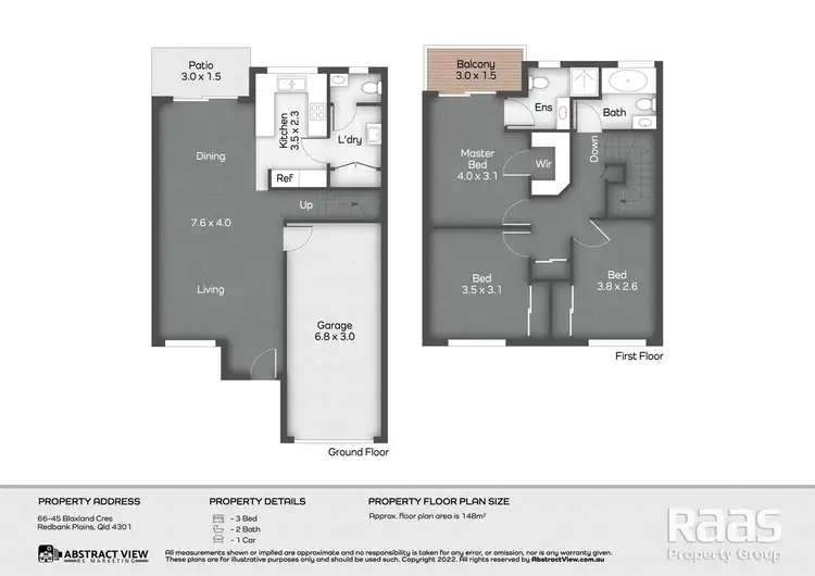 Floorplan of Homely townhouse listing, 66/45 Blaxland Crescent, Redbank Plains QLD 4301