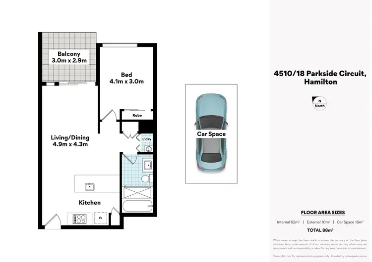 Floorplan of Homely unit listing, 4510/18 Parkside Circuit, Hamilton QLD 4007