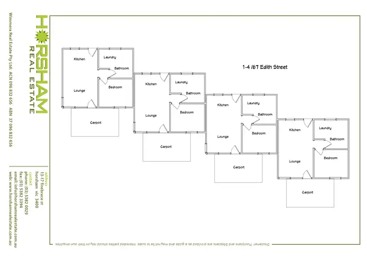 Floorplan of Homely block of units listing, 1-4/67 Edith Street, Horsham VIC 3400