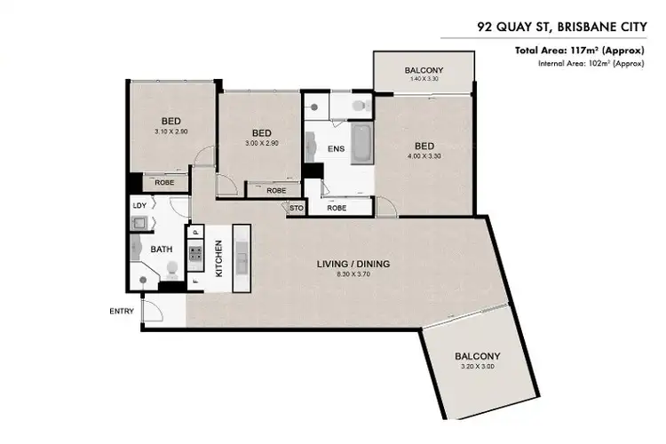 Floorplan of Homely apartment listing, 1609/100 Quay Street, Brisbane City QLD 4000
