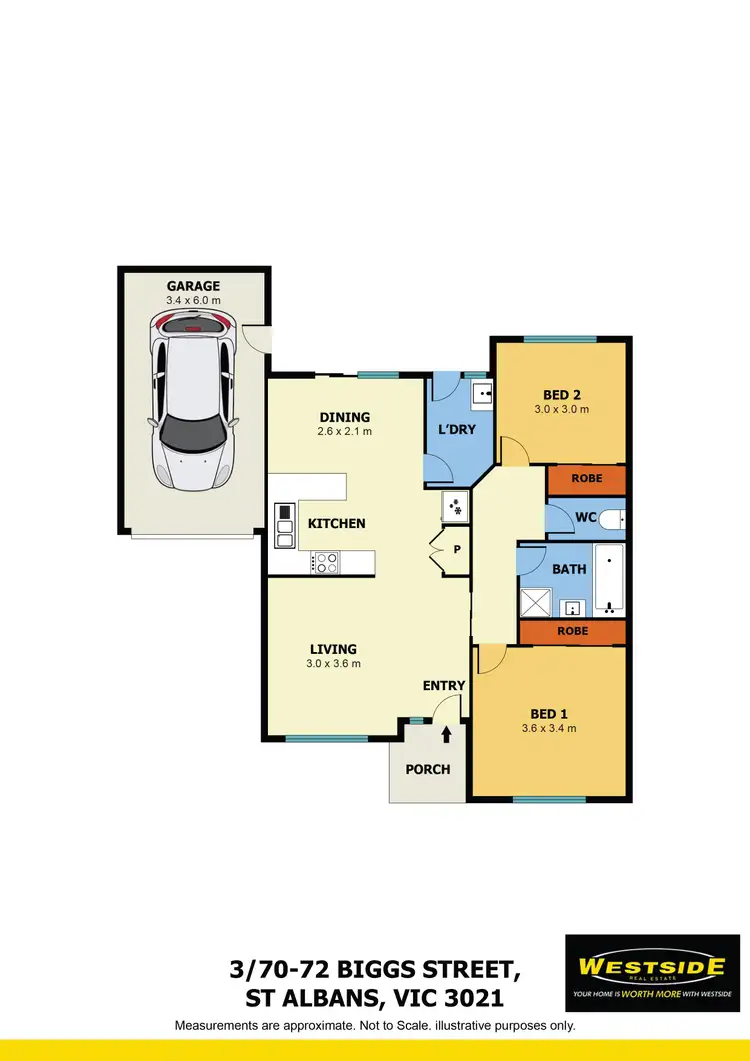 Floorplan of Homely unit listing, 3/70 Biggs Street, St Albans VIC 3021