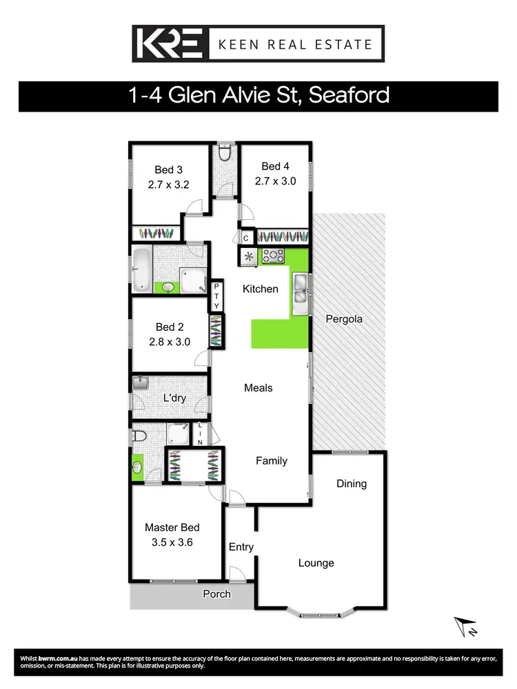 Floorplan of Homely unit listing, 1/4 Glen Alvie Street, Seaford VIC 3198
