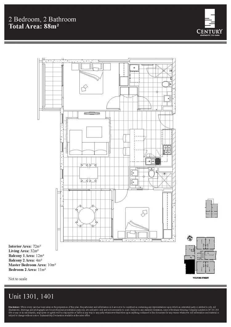 Floorplan of Homely apartment listing, 1301/67 Linton Street, Kangaroo Point QLD 4169