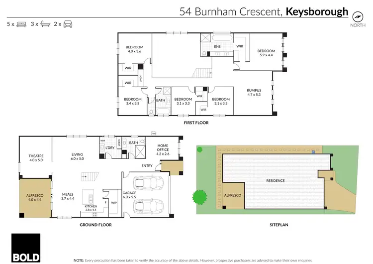 Floorplan of Homely house listing, 54 Burnham Crescent, Keysborough VIC 3173