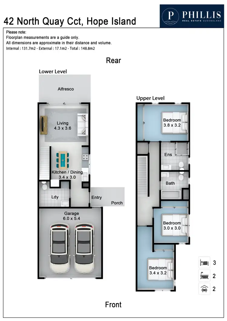 Floorplan of Homely townhouse listing, 42 North Quay Circuit, Hope Island QLD 4212