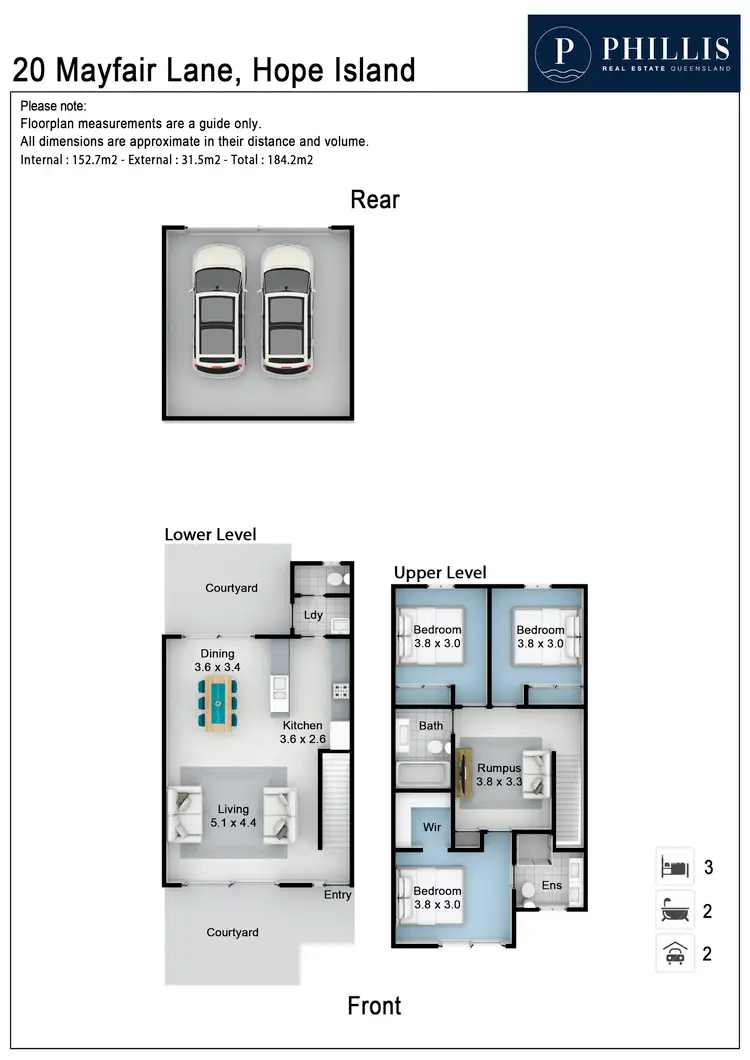 Floorplan of Homely townhouse listing, 20 Mayfair Lane, Hope Island QLD 4212