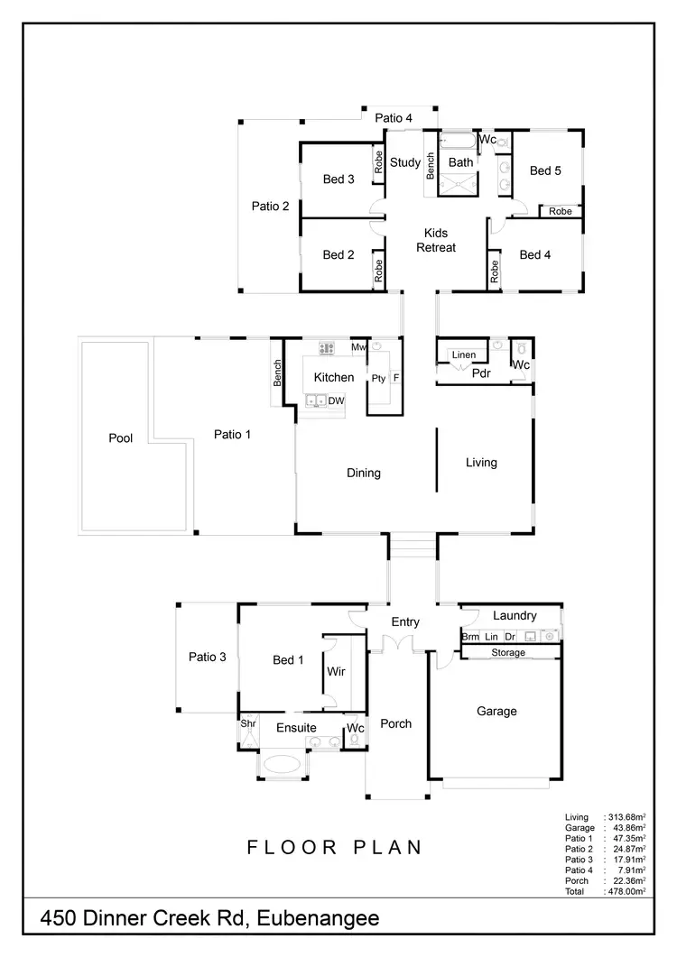 Floorplan of Homely house listing, 450 Dinner Creek Road, Eubenangee QLD 4860