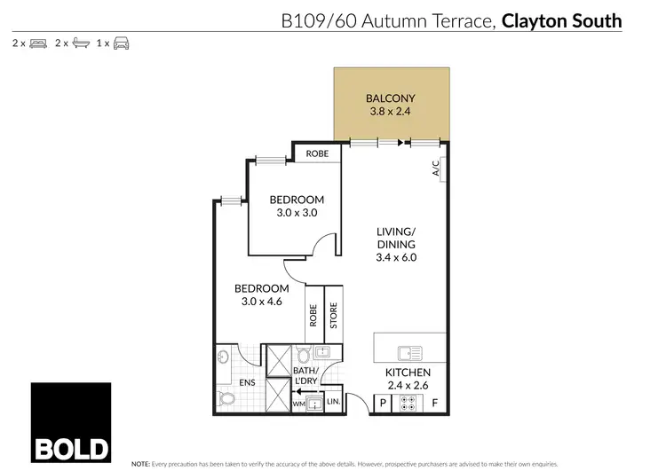 Floorplan of Homely apartment listing, B109/60 Autumn Terrace, Clayton South VIC 3169