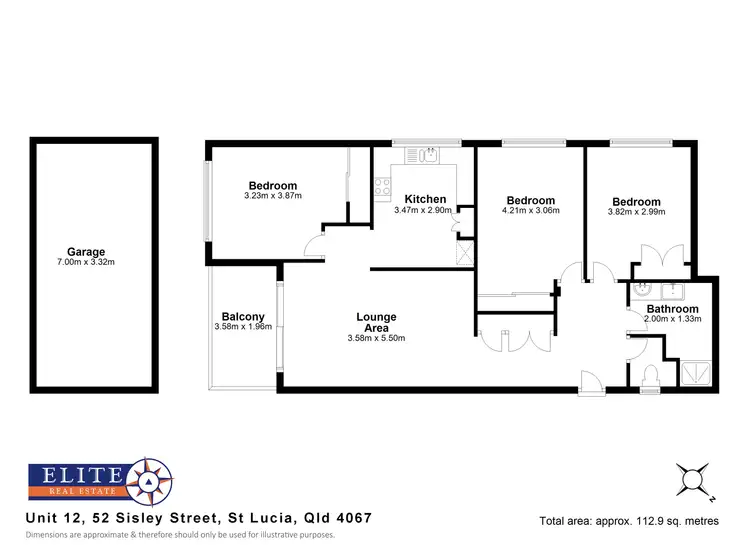 Floorplan of Homely unit listing, 12/52 Sisley Street, St Lucia QLD 4067