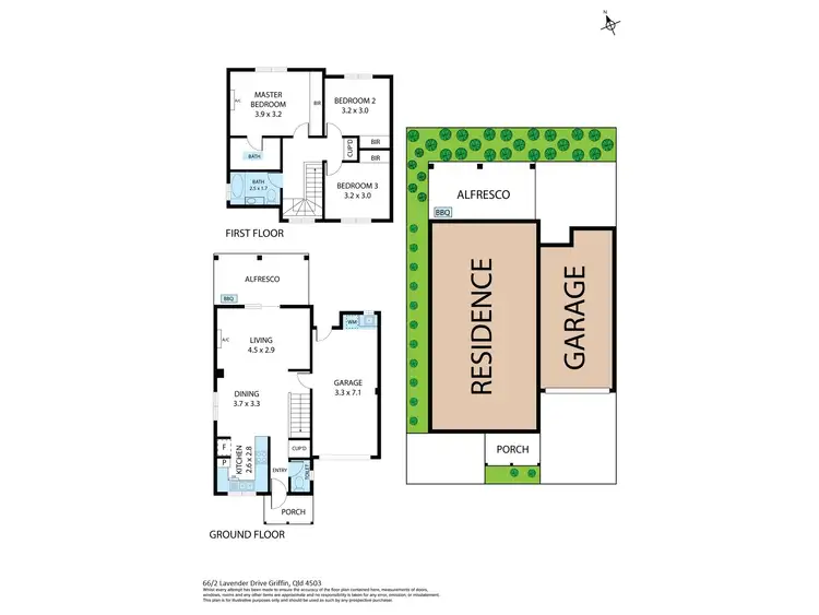 Floorplan of Homely townhouse listing, 66/2 Lavender Drive, Griffin QLD 4503