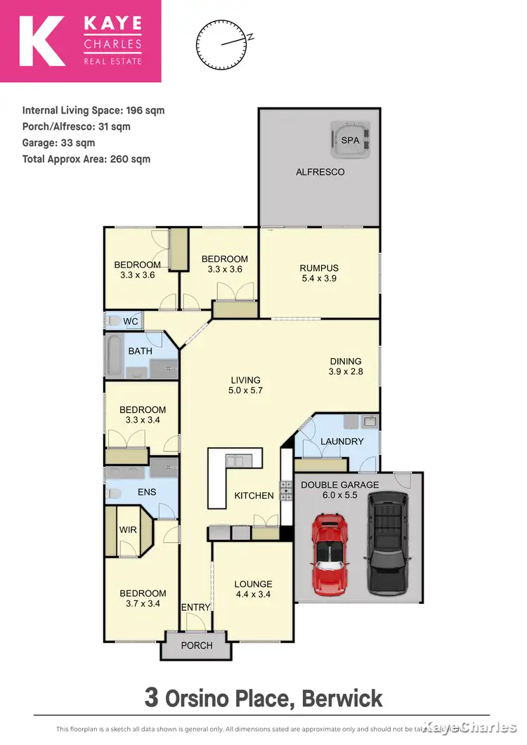 Floorplan of Homely house listing, 3 Orsino Place, Berwick VIC 3806
