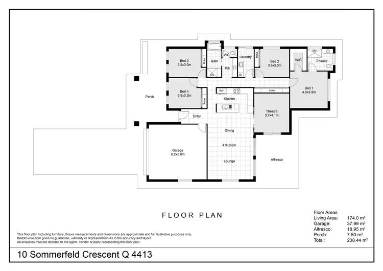 Floorplan of Homely house listing, 10 Sommerfeld Crescent, Chinchilla QLD 4413