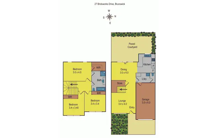 Floorplan of Homely townhouse listing, 27 Brickworks Drive, Brunswick VIC 3056