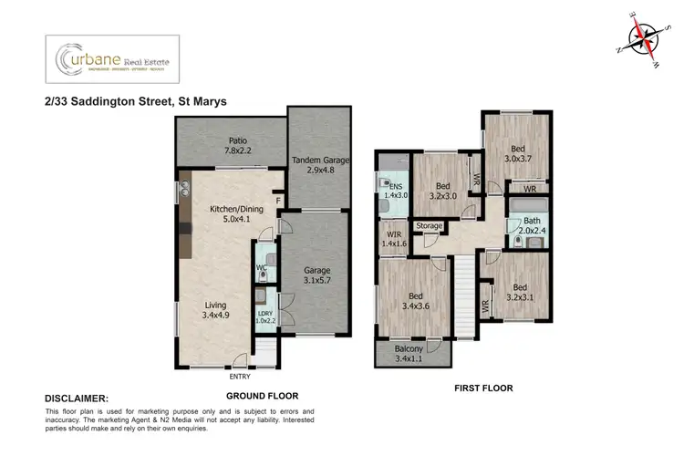 Floorplan of Homely townhouse listing, 2/33 Saddington Street, St Marys NSW 2760