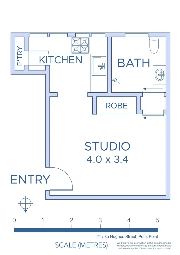 Floorplan of Homely apartment listing, 21/8A Hughes Street, Potts Point NSW 2011