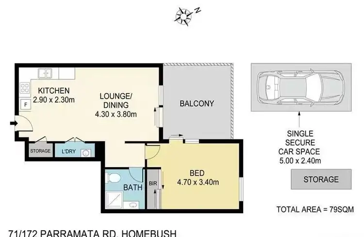 Floorplan of Homely apartment listing, 71/172-176 Parramatta Road, Homebush NSW 2140