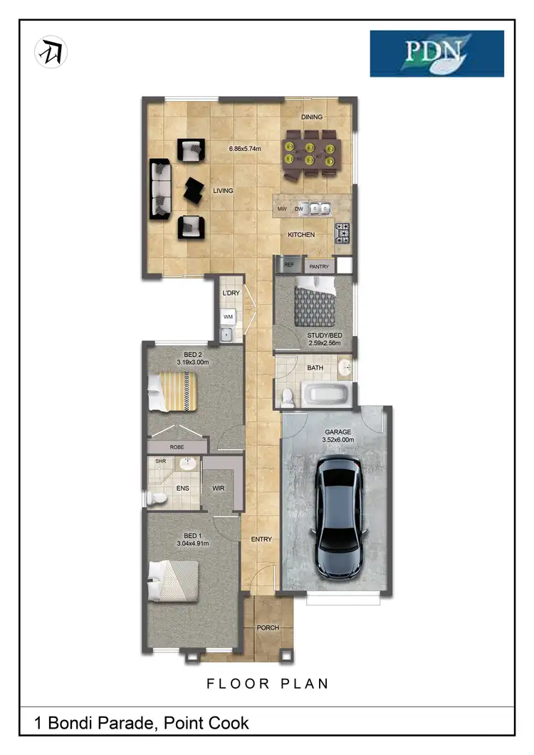 Floorplan of Homely house listing, 1 Bondi Parade, Point Cook VIC 3030