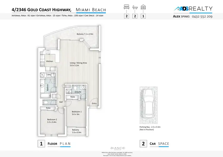 Floorplan of Homely apartment listing, 319/2342 Gold Coast Highway, Mermaid Beach QLD 4218