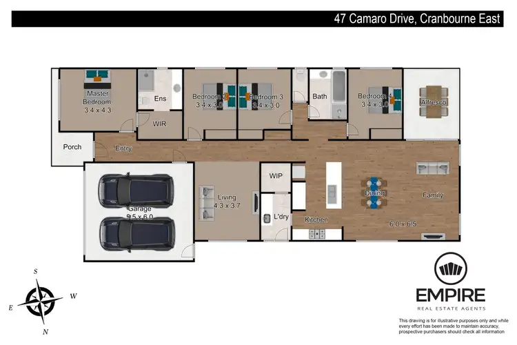 Floorplan of Homely house listing, 47 Camaro Drive, Cranbourne East VIC 3977
