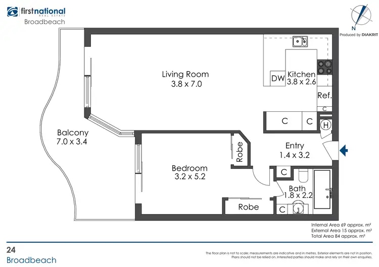 Floorplan of Homely unit listing, 1705/24 QUEENSLAND AVENUE, Broadbeach QLD 4218