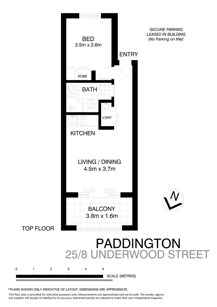 Floorplan of Homely apartment listing, 25/8-14 Underwood St (Enter Via Perry Lane), Paddington NSW 2021