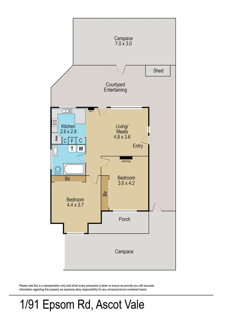 Floorplan of Homely house listing, 1/91 EPSOM ROAD, Ascot Vale VIC 3032
