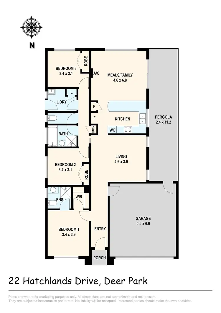 Floorplan of Homely house listing, 22 Hatchlands Drive, Deer Park VIC 3023